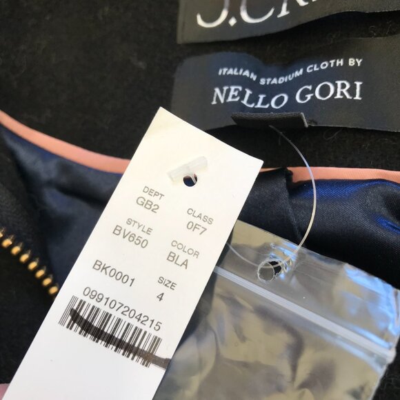 NWT JCREW Long Villa Cocoon Coat Womens 4 Black Italian Stadium Cloth Wool BV650 - Picture 7 of 12